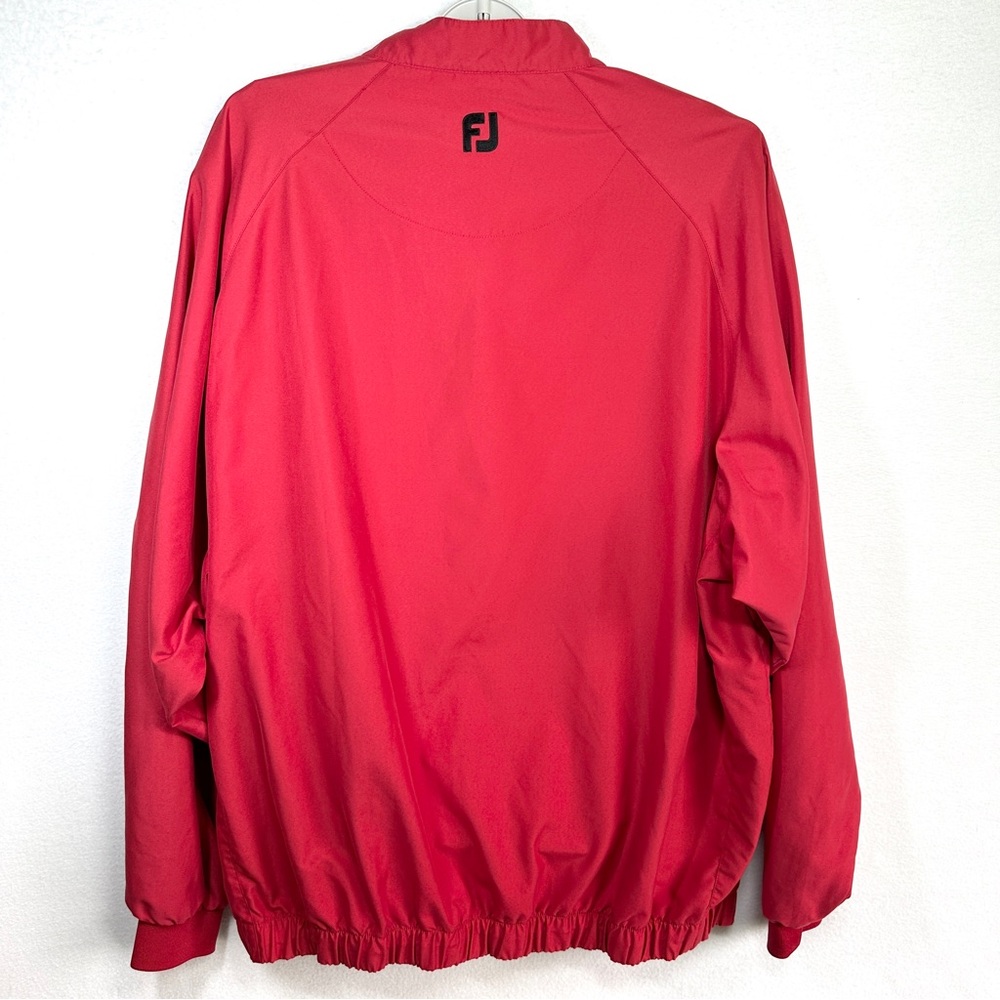 FootJoy Pullover Windbreaker Men's XXL Red Snap Closure Wind Shirt Golf - Picture 6 of 9